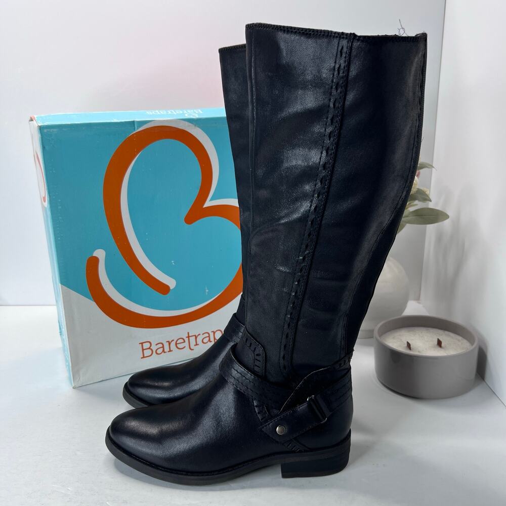 Bartraps Abram Leather Equestrian Riding Boot Black BT26825 Women 5M NWB